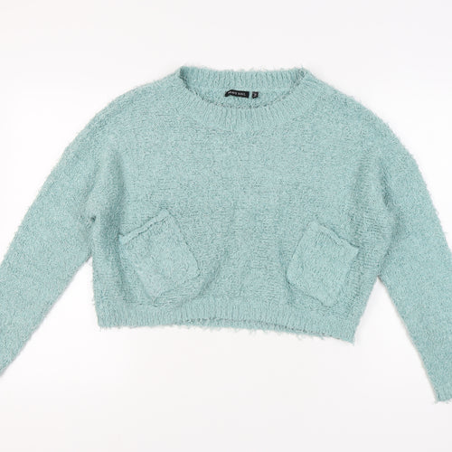 Brave Soul Women's Blue Chunky Knit Jumper Size 14