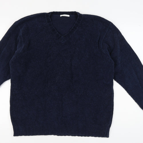 Marks and Spencer Men’s Blue V-Neck Pullover L
