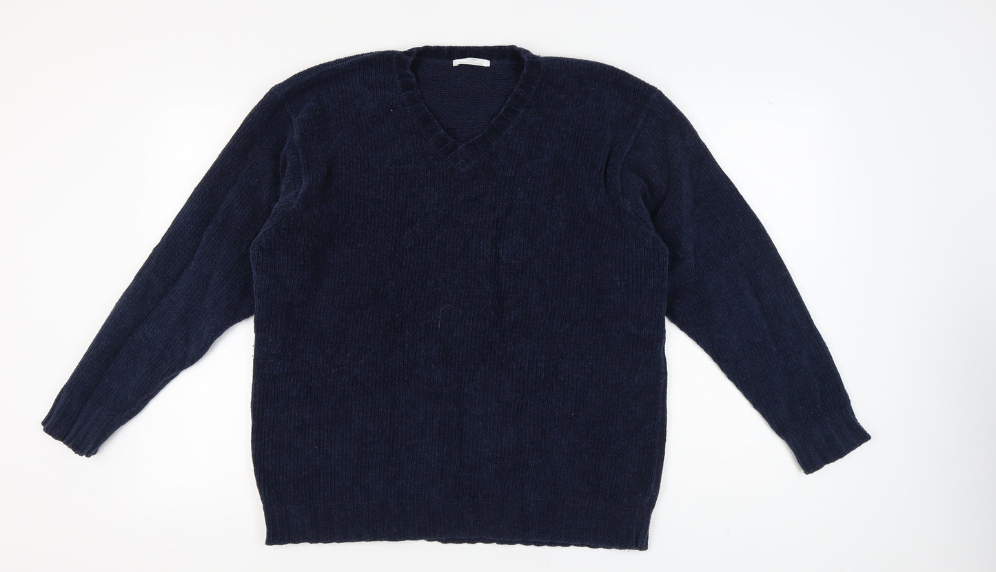 Marks and Spencer Men’s Blue V-Neck Pullover L
