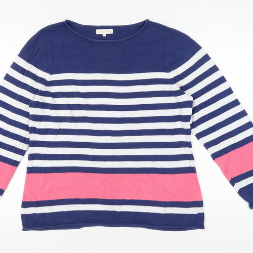 Lakeland Unisex Striped Cotton Pullover Jumper Size 16