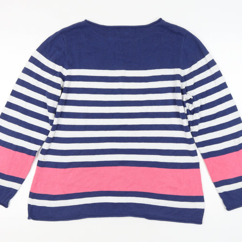 Lakeland Unisex Striped Cotton Pullover Jumper Size 16