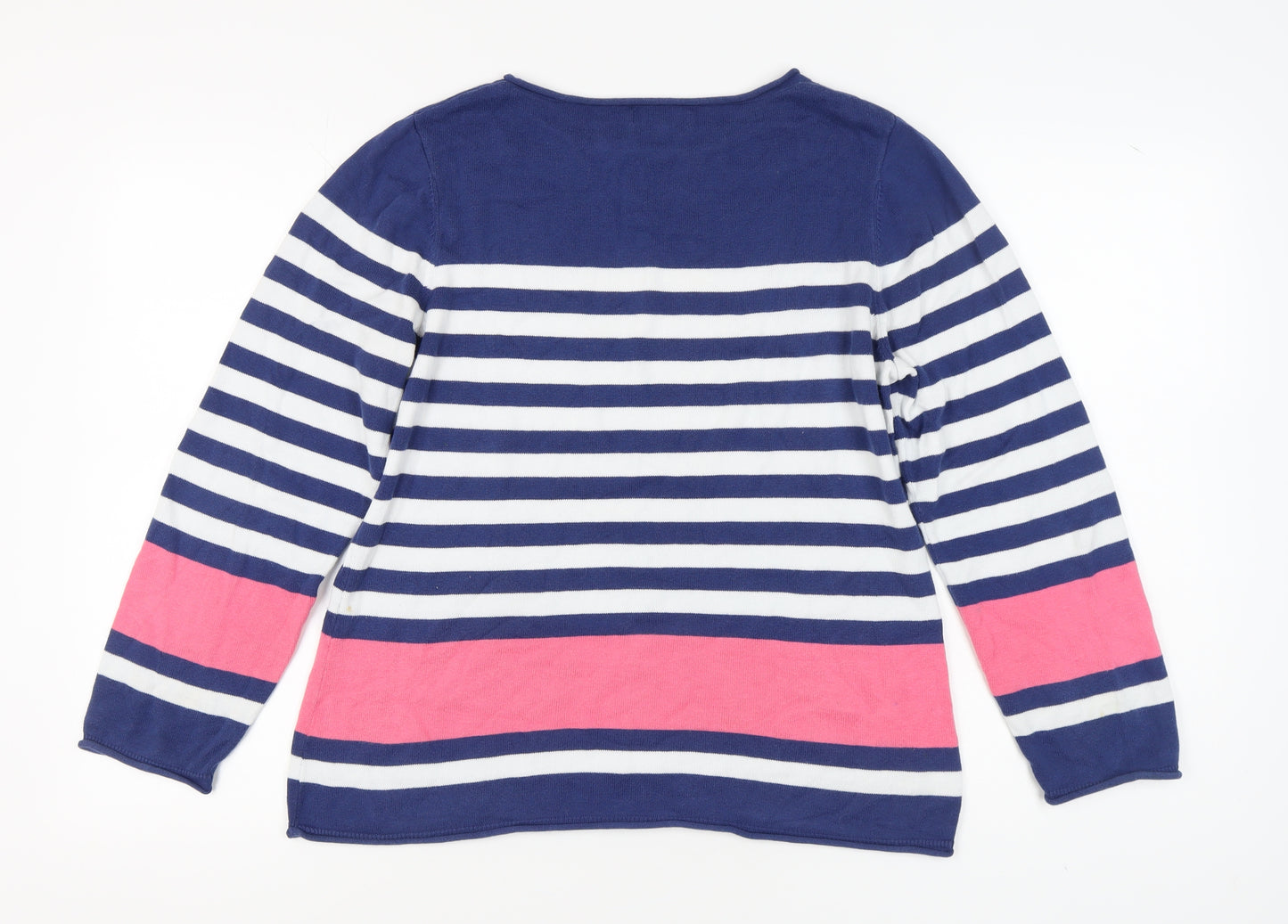 Lakeland Unisex Striped Cotton Pullover Jumper Size 16