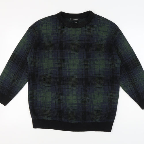Monki Women's Multicoloured Plaid Acrylic Pullover XS