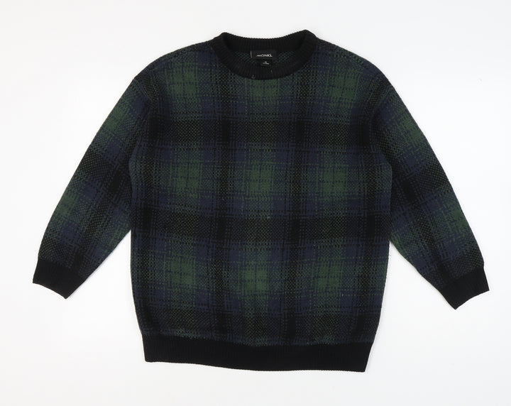 Monki Women's Multicoloured Plaid Acrylic Pullover XS