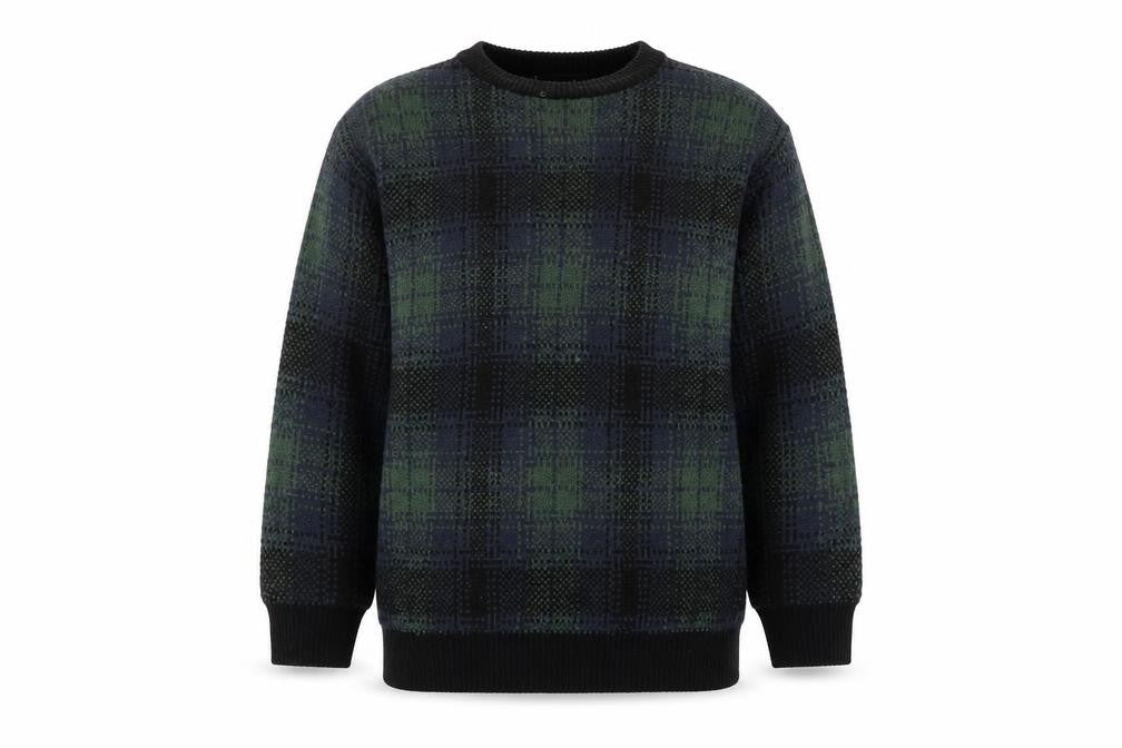 Monki Women's Multicoloured Plaid Acrylic Pullover XS