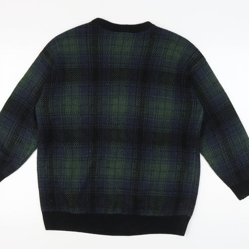 Monki Women's Multicoloured Plaid Acrylic Pullover XS