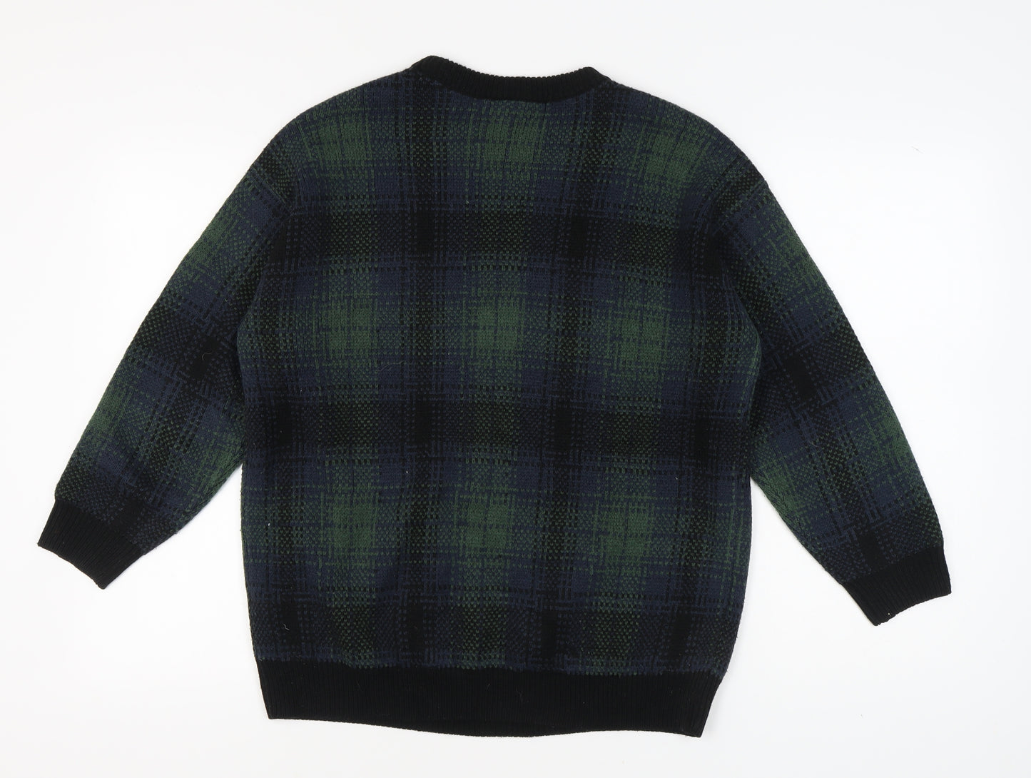 Monki Women's Multicoloured Plaid Acrylic Pullover XS