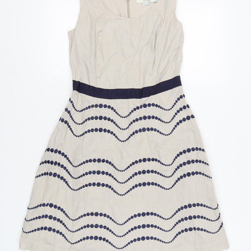 Boden Women's Beige Fit & Flare Dress Size 10
