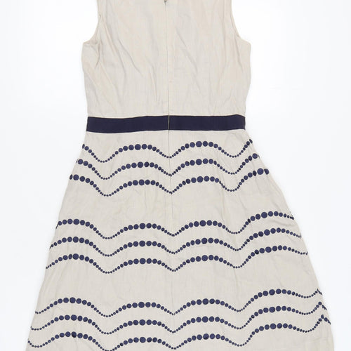 Boden Women's Beige Fit & Flare Dress Size 10