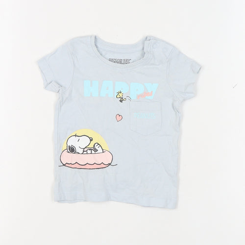 Primark Peanuts Blue T-Shirt 6-9 Months Unisex Toddlers