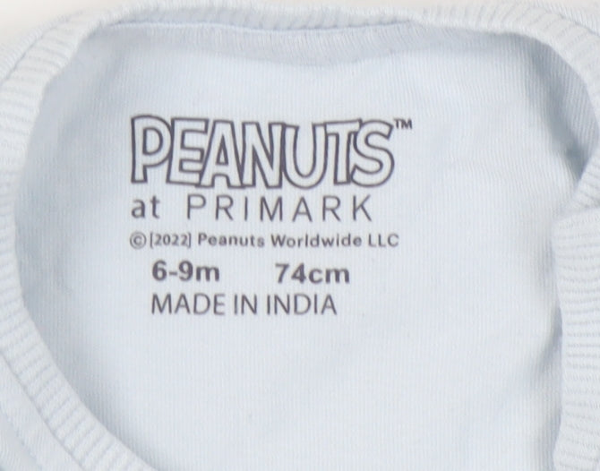 Primark Peanuts Blue T-Shirt 6-9 Months Unisex Toddlers
