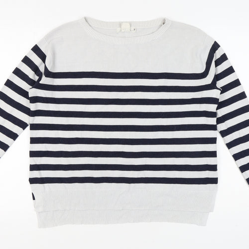 H&M Women's Multicoloured Striped Pullover Jumper, Size S
