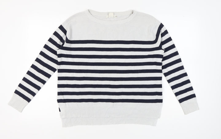 H&M Women's Multicoloured Striped Pullover Jumper, Size S
