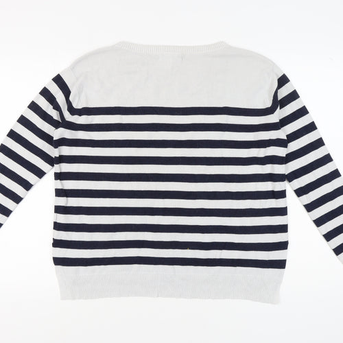 H&M Women's Multicoloured Striped Pullover Jumper, Size S