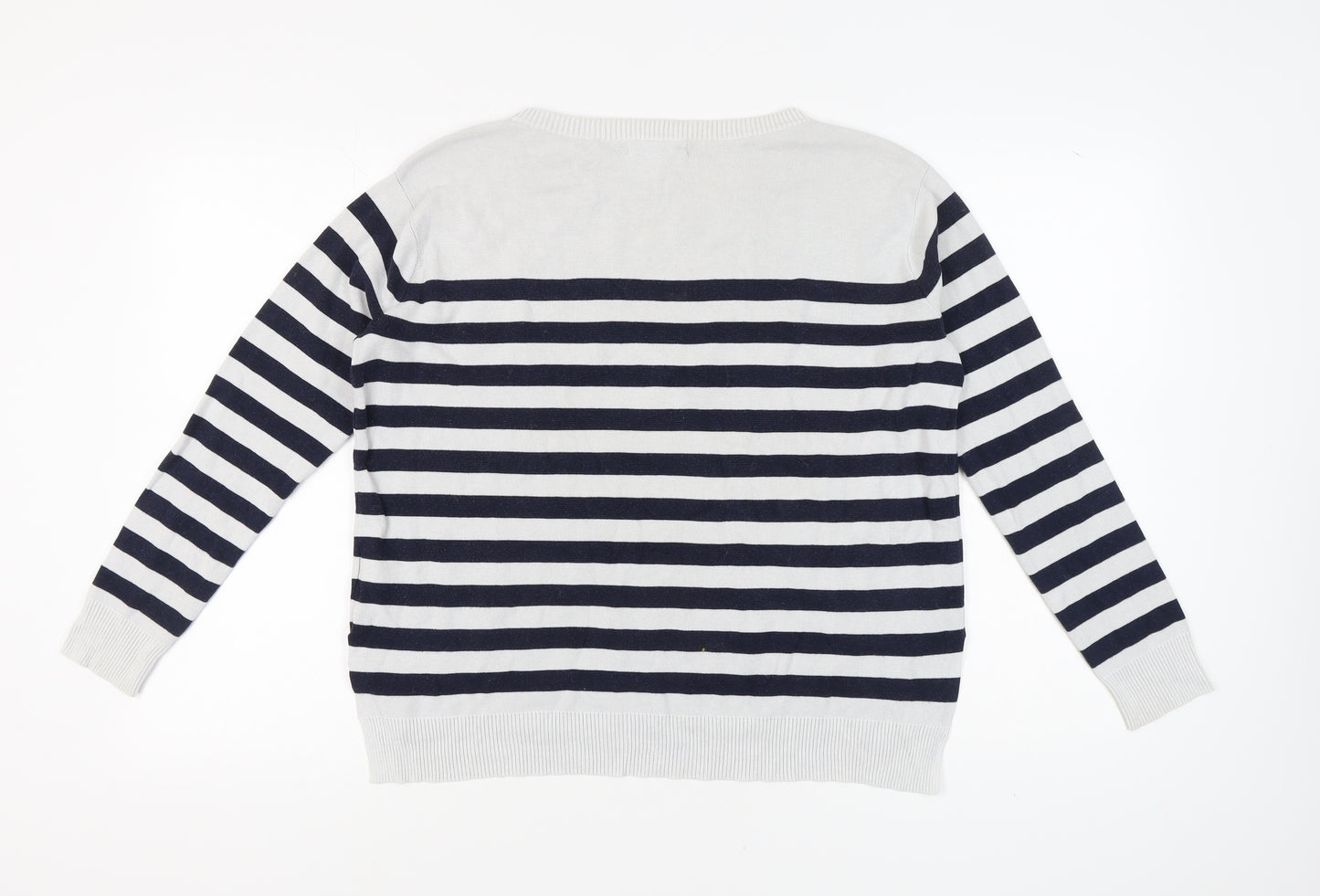 H&M Women's Multicoloured Striped Pullover Jumper, Size S