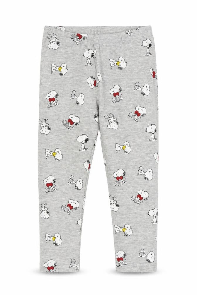 H&M Girls Grey Snoopy Ankle Leggings 4 Years Cotton Blend