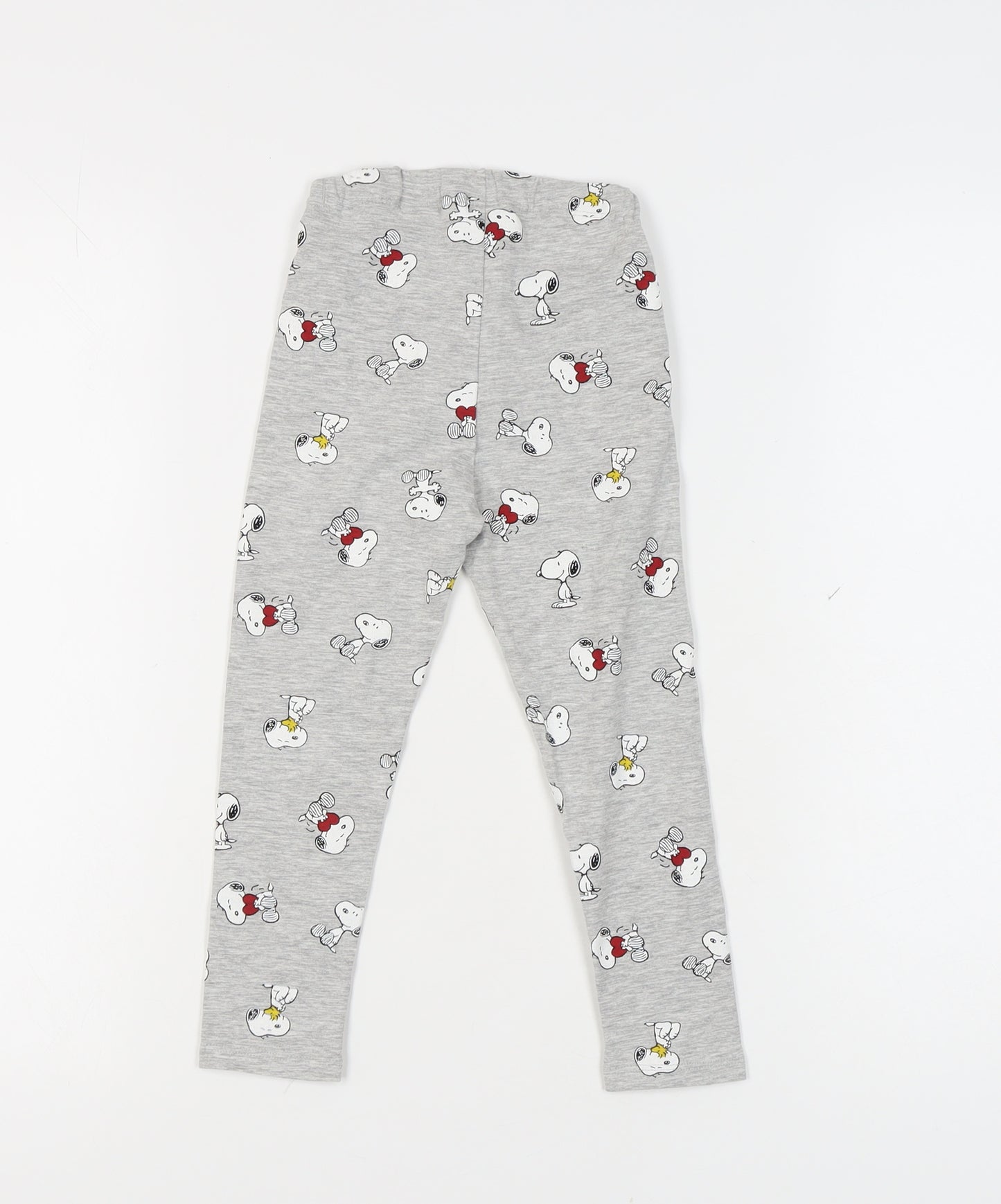 H&M Girls Grey Snoopy Ankle Leggings 4 Years Cotton Blend