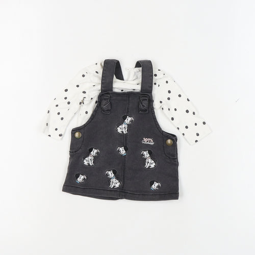 George Baby Black Dalmatians Pinafore Dress Newborn