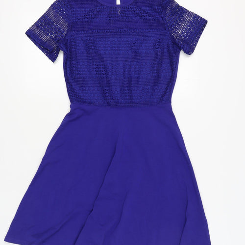 Dorothy Perkins Women's Blue Fit & Flare Dress Size 10