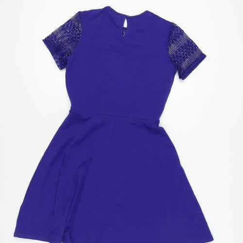 Dorothy Perkins Women's Blue Fit & Flare Dress Size 10