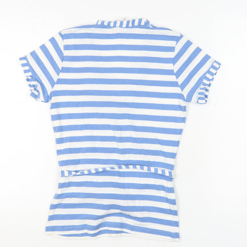 Esprit Women's Blue Stripe Wrap T-Shirt, Size L
