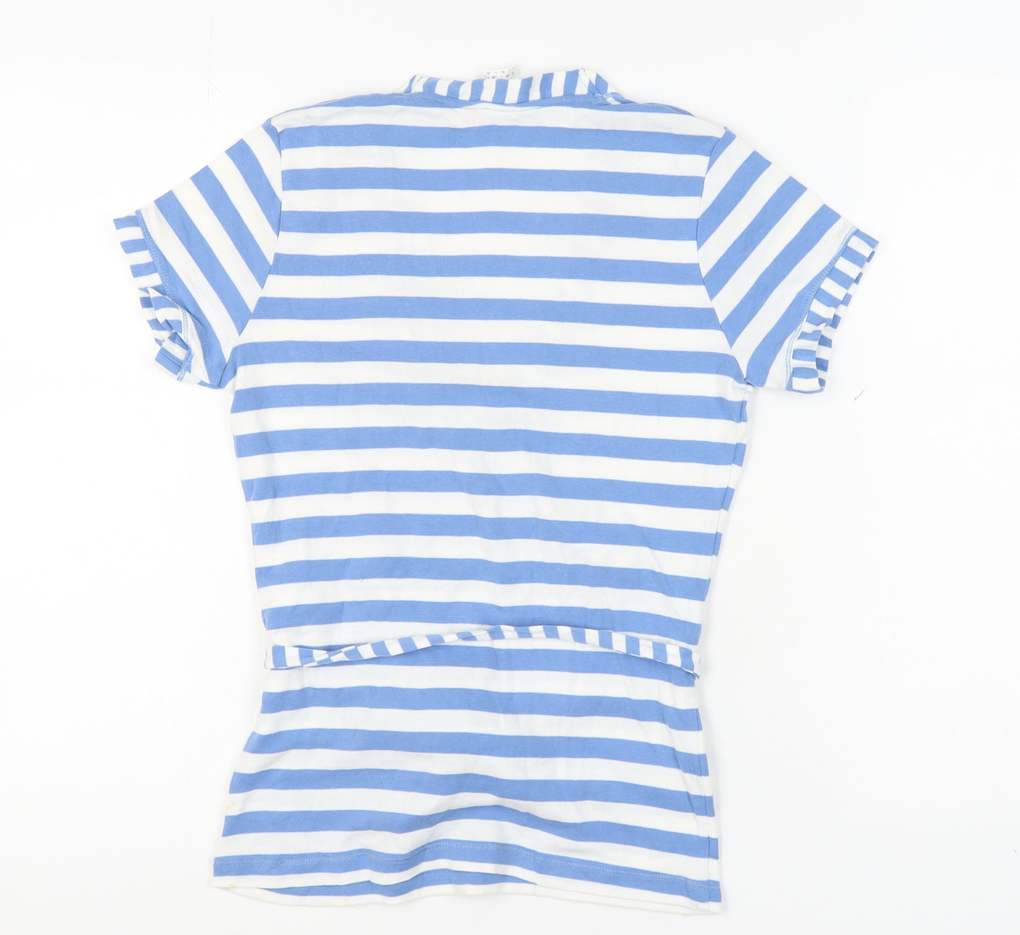 Esprit Women's Blue Stripe Wrap T-Shirt, Size L