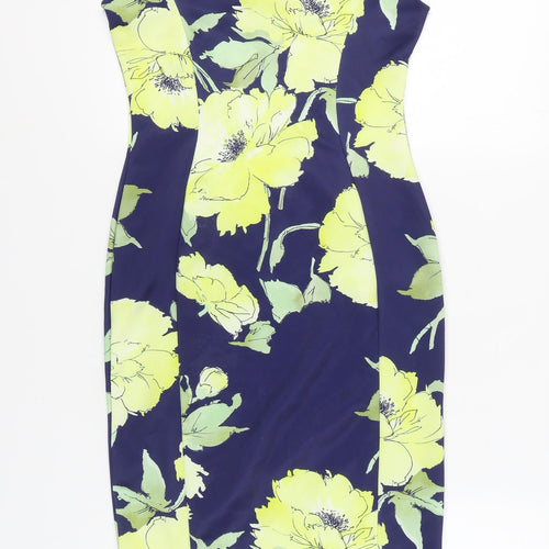Quiz Women's Multicoloured Floral Bodycon Dress Size 12