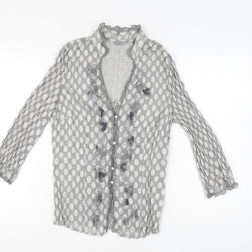 Marks and Spencer Women's Grey Polka Dot Blouse Size 12