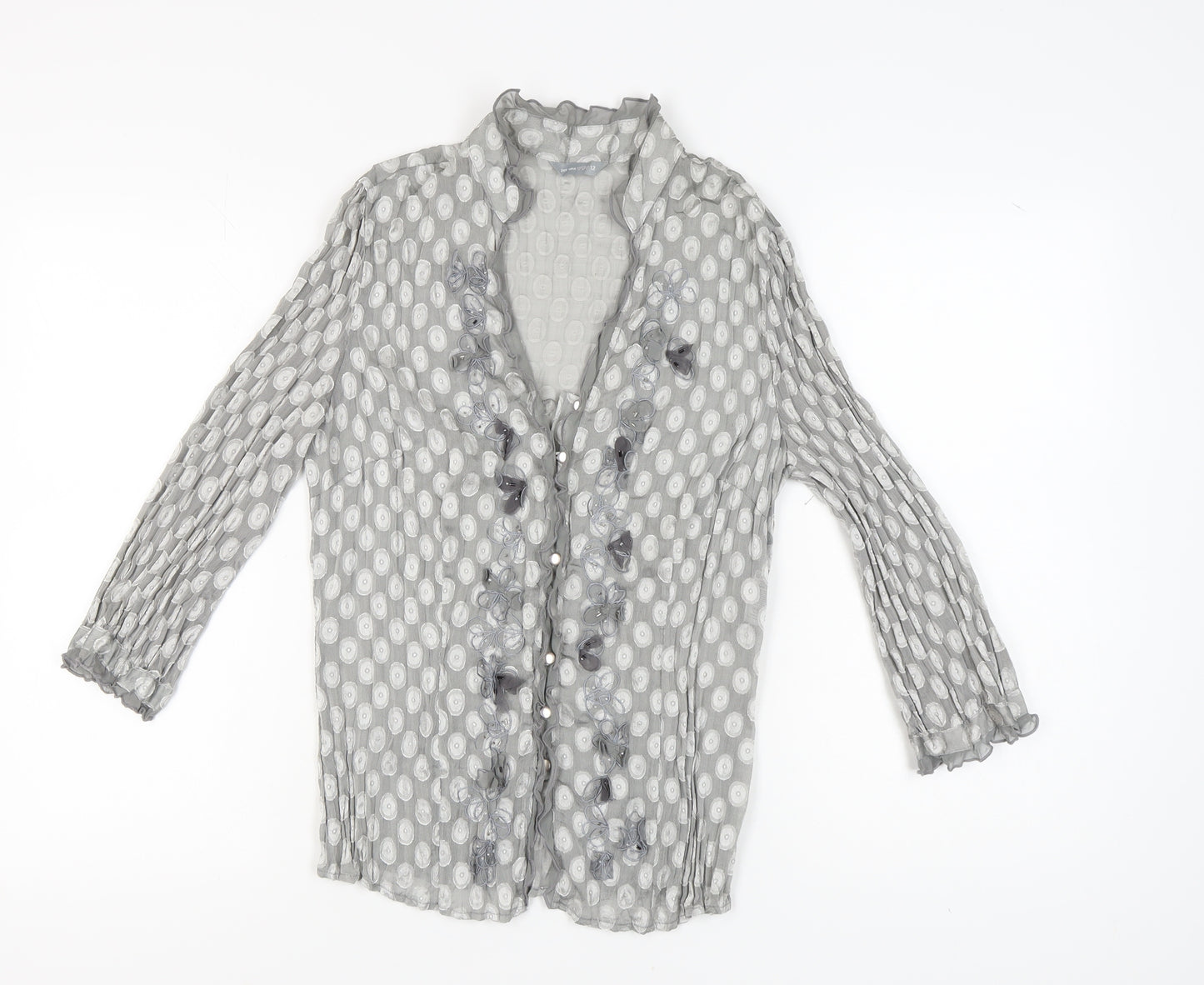 Marks and Spencer Women's Grey Polka Dot Blouse Size 12