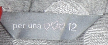 Marks and Spencer Women's Grey Polka Dot Blouse Size 12