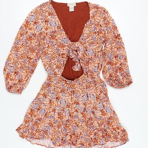 L*SPACE Women's Multicoloured Mini Dress M - Floral Bohemian Style