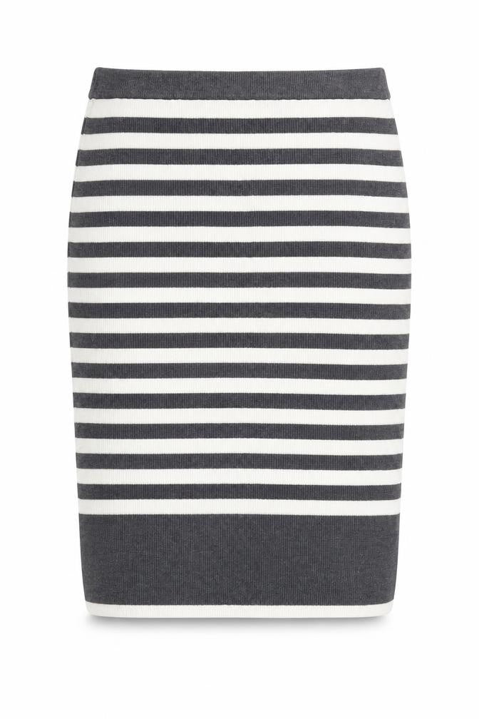 Marks and Spencer Women's Grey Striped Pencil Skirt XL