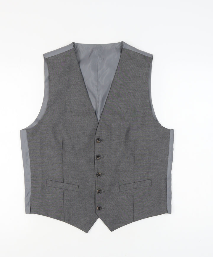 Marks & Spencer Men's Grey Waistcoat 38R Polyester Blend