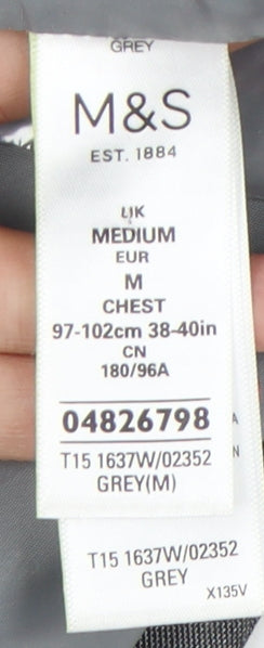 Marks & Spencer Men's Grey Waistcoat 38R Polyester Blend