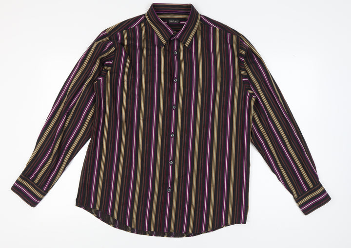 Lakeland Men's Large Multicoloured Striped Cotton Shirt