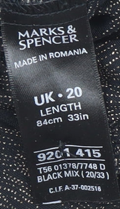 Marks and Spencer Women's Black Dress, Size 20, New