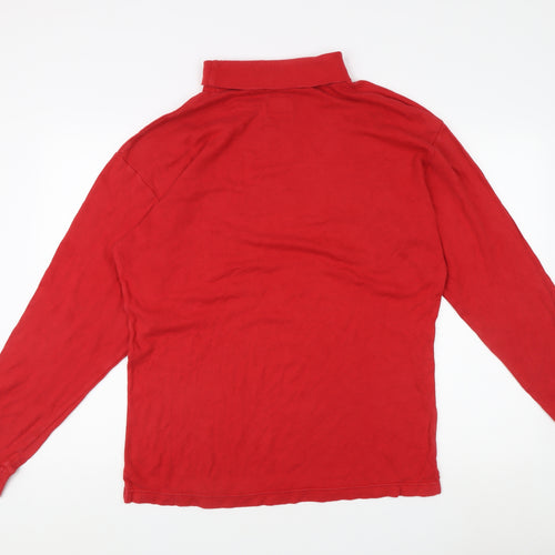 Nike Men's Red Mock Neck Sweatshirt, Size L, Cotton