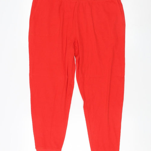 J.Crew Women's Red Joggers, Size M - Casual Knit Trousers