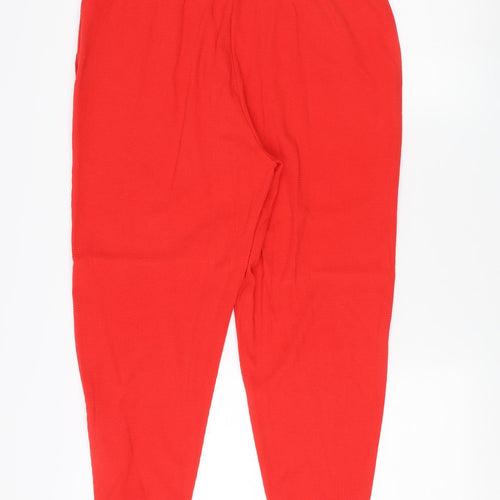 J.Crew Women's Red Joggers, Size M - Casual Knit Trousers