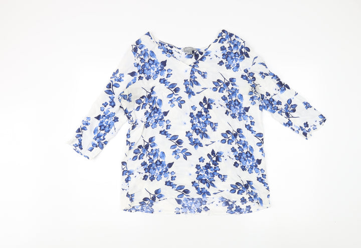 Queenspark Women's Multicoloured Floral Top Size 10