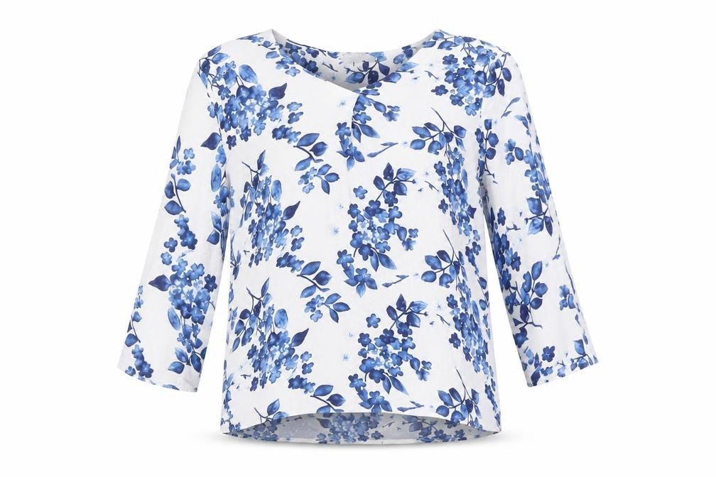 Front view of Queenspark Women's Multicoloured Floral Top, size 10