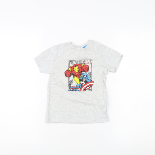 Marvel Boys Grey T-Shirt, Size 4-5 Years, Superhero Graphic