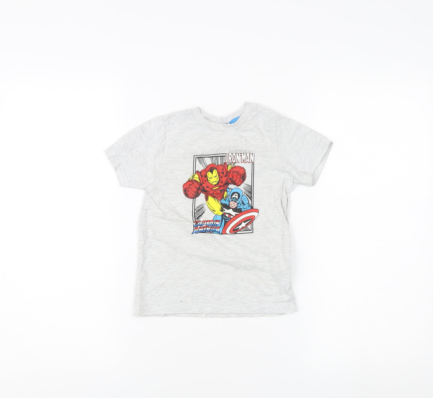 Marvel Boys Grey T-Shirt, Size 4-5 Years, Superhero Graphic