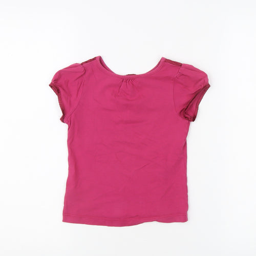 Ted Baker Girls Pink Button T-Shirt 3-4 Years
