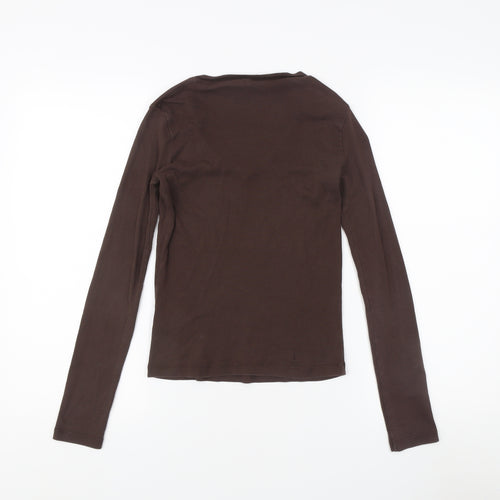 Henri Lloyd Women's Brown Cotton V-Neck T-Shirt Size 2