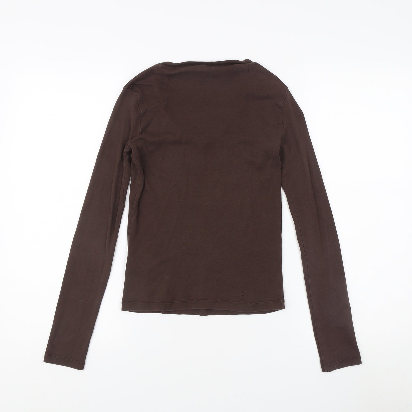 Henri Lloyd Women's Brown Cotton V-Neck T-Shirt Size 2