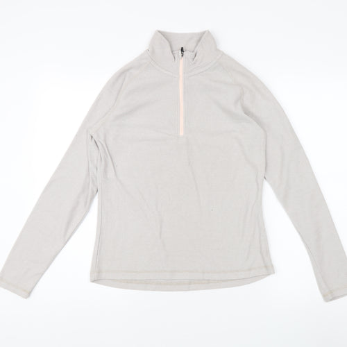Trespass Women's Beige Zip Fleece High Neck Size 10