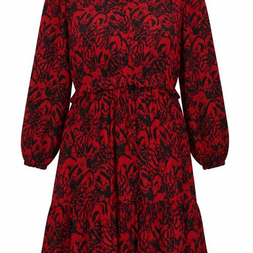 Next Women's Red Animal Print Long Sleeve Dress