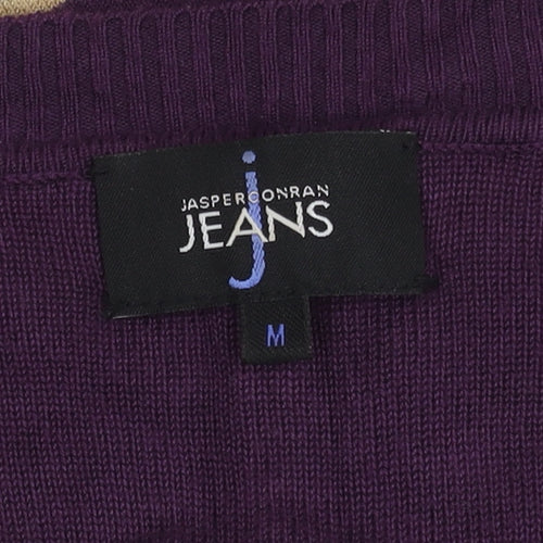 Jasper Conran Women's Purple Striped V-Neck Pullover M