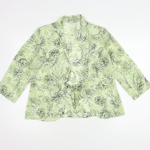 Eastex Women's Green Floral Tunic Blouse Size 10